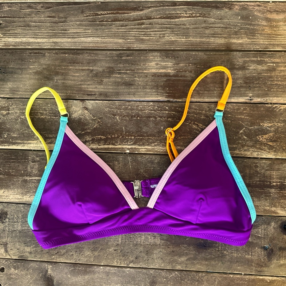 Purple Triangle S Bikini Top BRIGHT Color Accents Unbranded Summer Perfect NWOT